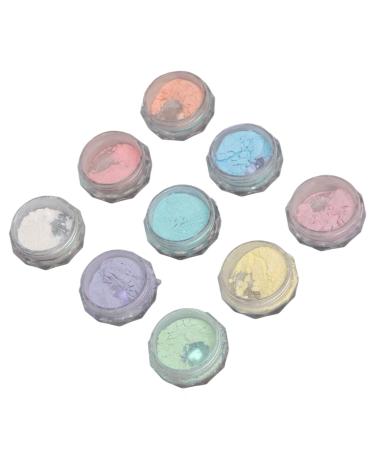 Mirror Effect Manicure Powder Double Ended 9 Colors Nail Art Glitter Powder Individual Boxed Applicator for Nail Salon
