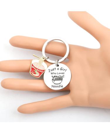 UJIMS Ramen Noodles Keychain Noodle Lover Gift for Women Just a Girl Who Loves Noodle Food Themed Gift - Buy Online on GoSupps.com