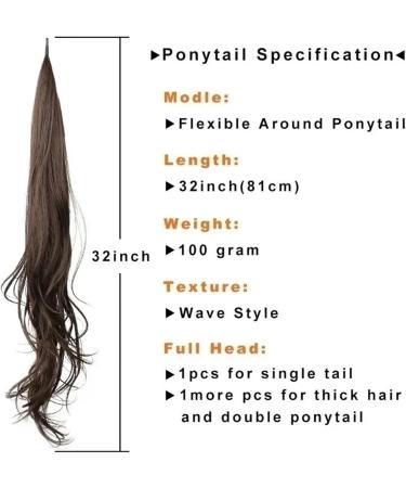 Ponytail Extension Flexible Winding Type Long Wavy Hair Magic Wand High Ponytail Fluffy Hair Extension Synthetic Wig 32-inch Ponytail Women Ponytail Hair Extension(12L) 32inches 12L - Buy Online on GoSupps.com