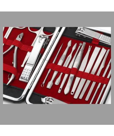 Nail Clippers Set Stainless Steel Nail Tools Man and Woman Nail Files Portable Travel 18 Pieces Black - Buy Online on GoSupps.com