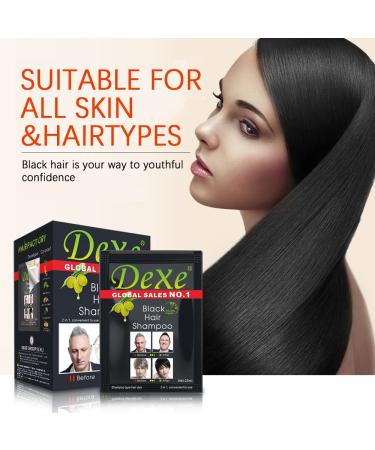 10 PCS Black Hair Shampoo Dye - Instant Easy Use Natural Ingredients | Long-Lasting Black Color for Men & Women - Buy Online on GoSupps.com