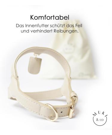 Muki & Co Beige Dog Dishes - Double-Layered Adjustable & Comfortable for Extra Small to Medium Dogs (Size M 44-50 cm) - Buy Online on GoSupps.com