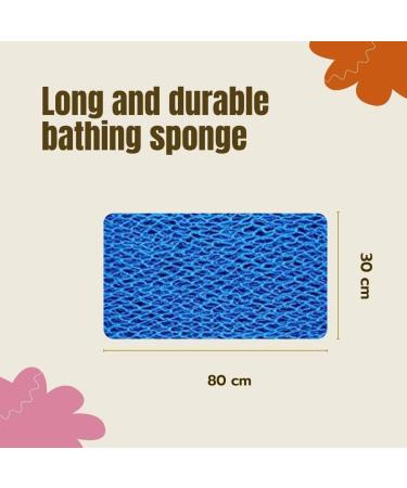 Blue African Net Body Scrubber for Skin Exfoliation - Long Stretch Bath Sponge for Shower Wash - Buy Online on GoSupps.com