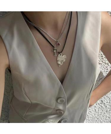 Oralgo Heart Follower Necklace - Titanium Steel Choker & Love Trailer Jewelry | Perfect Gift for Women - B Black Rope Model - Buy Online on GoSupps.com