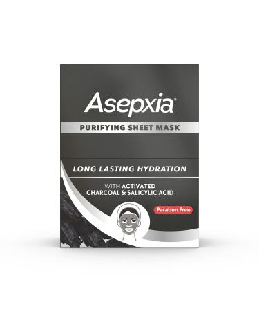 Asepxia Oil-Free Charcoal Facial Sheet Mask - 10 Pack with Salicylic Acid for Acne Control - Buy Online on GoSupps.com
