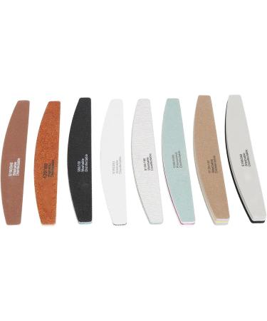 Nail File Set Different Fineness Half Moon Acrylic Nail Files Manicure Tool 8 Pieces for Home Use - Buy Online on GoSupps.com