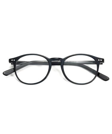 ZENOTTIC Vintage Round Glasses Frame Nerd Glasses Without Prescription Retro Clear Lens Glasses for Women and Men C3 Black - Buy Online on GoSupps.com