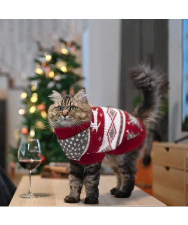BWOGUE 2 Pack Cat and Dog Christmas Sweaters | Winter Knitwear for Kittys and Small Dogs - Buy Online on GoSupps.com