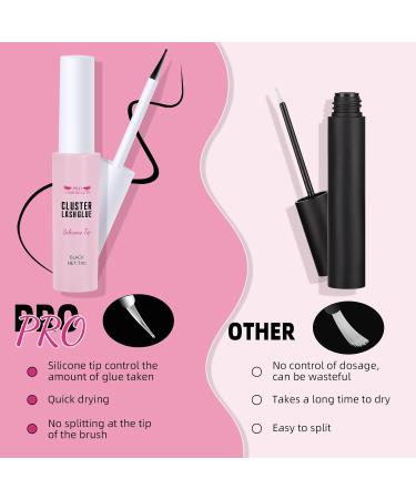 Cluster Lash Glue 7ml Black - DIY Eyelash Extension Adhesive for Super Strong Hold, Waterproof, Latex-Free - Buy Online on GoSupps.com