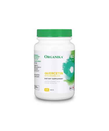 Organika Quercetin with Bromelain- High Availability Immune System Support Allergy and Inflammation Support- 120tabs 120 count (Pack of 1) Nutritional Supplement