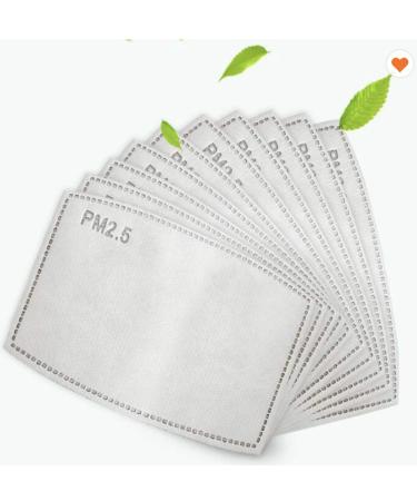 10 Pcs - PM2.5 Activated Carbon Filter 5 Layers Insert - Replaceable Anti Haze Dust Haze Allergens Pollution Ash Protective Mouth Filter for Outdoor Activities - Filtre charbon actif PM 2.5 5 couches