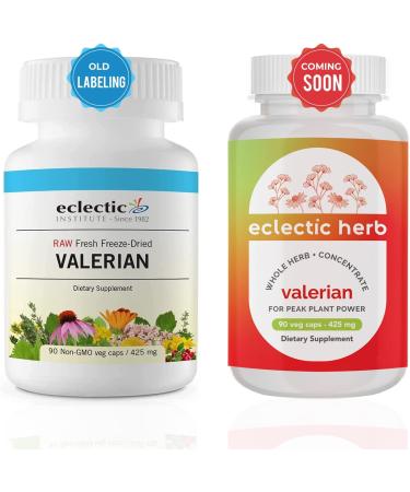 Eclectic Institute Raw Fresh Freeze-Dried Valerian 425 mg - 90 Non-GMO Veg Caps for Sleep & Relaxation - Buy Online on GoSupps.com
