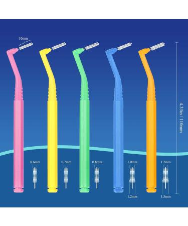 50 Colored Interdental Brushes - 5 Sizes (0.66-1.55mm) | Soft Mini Dental Brushes for Braces - International Shipping - Buy Online on GoSupps.com