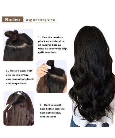 22 Natural Black Wavy Clip In Hair Extensions - 7 PCS Thick Soft Synthetic Fiber Hairpieces for Women - Full Head Invisible Clips - 22 Inch (Pack of 7) - 1B Dark Black - Buy Online on GoSupps.com