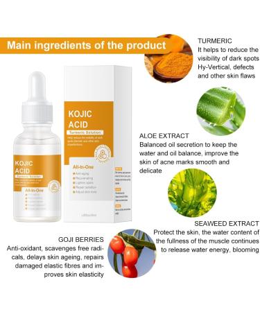 Kojic Acid Turmeric Oil Turmeric Oil Dark Spot Corrector Turmeric Face Serum Turmeric Dark Spot Corrector Serum Oil Turmeric Skin Brightening Oil Dark Spot Remover for Face Anti Aging Face Serum 100ml - Buy Online on GoSupps.com