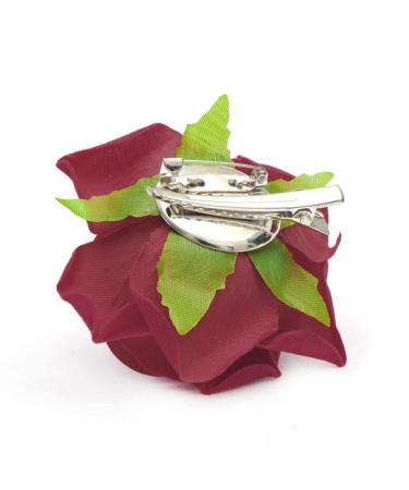 HOLY KT Dark Red Velvet Rose Flower Wreath Clip & Pin - Handmade Bride Women Hair Accessory for Flamenco Dancer - Deep Red (3.9in) - Buy Online on GoSupps.com