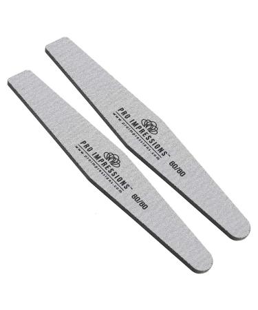 Pro Impressions 80/80 Grit Premium Diamond Nail Files 2-Piece