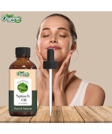 Organic Zing Spinach Oil Cosmetic Grade (30 ml / 3.99 fl oz) - Botanical Oil for Skin Care Hair Blends & DIY Formulations - Buy Online on GoSupps.com