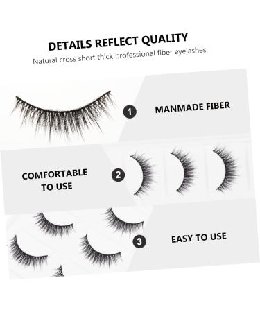 minkissy 15 Pairs Short False Eyelashes Handmade Eyelashes Thick Cross Eyelashes Glue False Lashes Fiber Makeup Eyelashes Fluffy Volume Lashes Art Eyelashes Makeup Lash Artificial Extend 3d - Buy Online on GoSupps.com