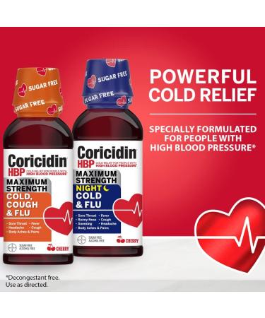 Coricidin HBP Maximum Strength Cold & Flu Day & Night Liquid Twinpack - 12 Fl Oz (Pack of 2) - Buy Online on GoSupps.com