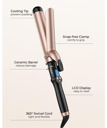 1.5 Inch Extra Long Barrel Curling Iron for Long Hair | Ceramic Tourmaline Technology - Buy Online on GoSupps.com