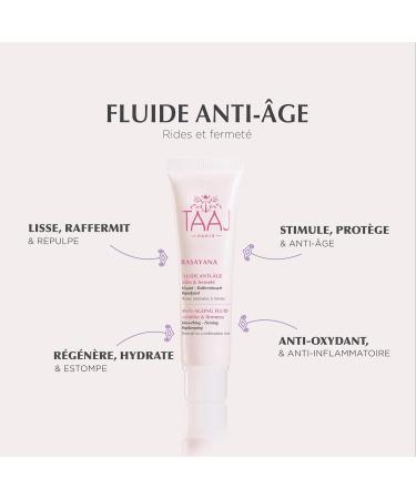 TAAJ | Rasayana Anti-Aging Fluid | Smoothes Wrinkles | Restores Skin Firmness and Elasticity | Smoother Complexion | Made in France | Vegan | CrueltyFree | 50ML - Buy Online on GoSupps.com