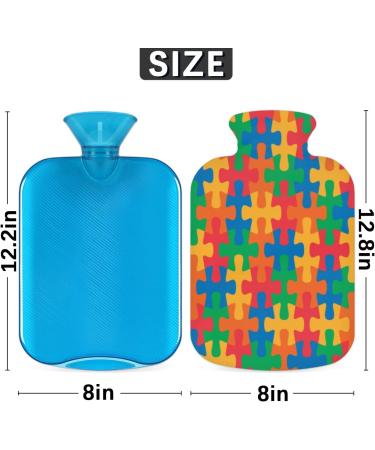 Autism Awareness Day Puzzle Heat Bottle 2L PVC Pain Relief Heat & Cold Therapy for Cramps Neck & Shoulders - Buy Online on GoSupps.com