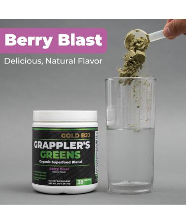 Gold BJJ Grappler's Greens Powder - Organic Superfood for Jiu Jitsu Athletes | Digestive Enzymes & Probiotics - Berry Blast - Buy Online on GoSupps.com