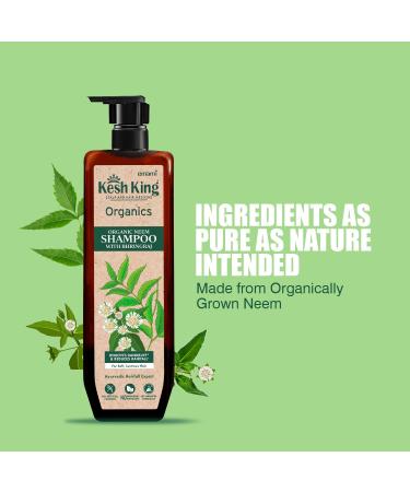 Emami Organic Neem Shampoo Ayurvedic Hair Cleanser with Bhringraj | Reduce Dandruff & Hairfall | Refreshing Scalp Treatment | 10.14 Fl Oz (300ml - Buy Online on GoSupps.com
