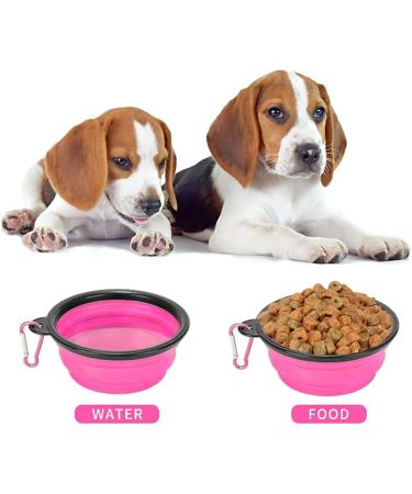 Coolon Collapsible Dog Bowl - Foldable Portable Water Bowl for Cats & Dogs 650ml Pink with Carabiners | Perfect for Travel - Buy Online on GoSupps.com