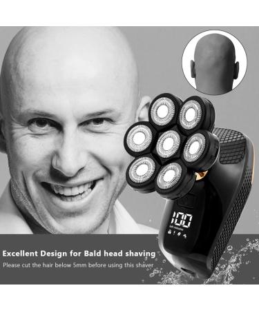 Buy 5-in-1 Rechargeable Bald Head Shaver for Men - Electric Shaver with 7 Floating Heads Beard & Nose Trimmer Facial Brush - Ideal for Bald Men - International Shipping Available - Buy Online on GoSupps.com