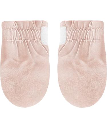 Soft Cotton Newborn Baby Mittens - Adjustable No Scratch Gloves for Infants 0-5 Months - Pink - Buy Online on GoSupps.com