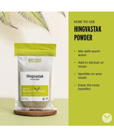 Banyan Botanicals Hingvastak Powder Ayurvedic Herbal Blend for Healthy Digestion & Bloating Relief* 1lb with Asafoetida Gluten Free, Non-GMO, Sustainably Sourced - Buy Online on GoSupps.com