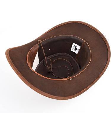 BenzHawk XX-Large Brown Leather Cowboy Hat | Western Outback Style for Men - Buy Online on GoSupps.com