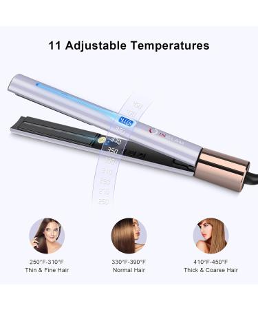 IG INGLAM 1 Round Flat Iron - 2 in 1 Infrared Hair Straightener & Curler Negative Ion Technology Rose Gold Professional Hair Tool for Gifts - Dual Voltage 110-240V - Buy Online on GoSupps.com