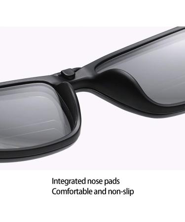 Haoxuan Polarized Reading Glasses - Magnetic Clip Design HD Sunglasses with Removable Polarizers Diopters 1.00-3.00 Stylish Black - Buy Online on GoSupps.com