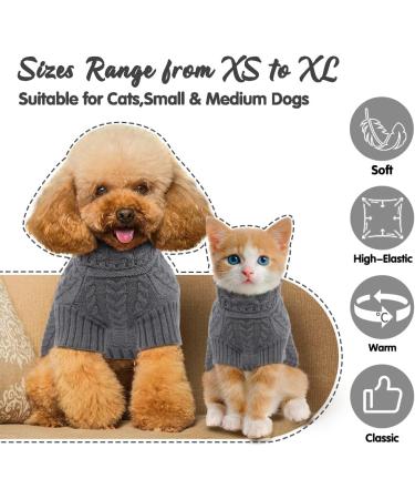 EMUST Large Dog Turtleneck Sweater - Elastic Sleeves, Soft for Fall & Winter - XL Grey - Buy Online on GoSupps.com