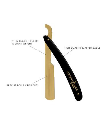 Crispy Linez Straight Razor - Black & Gold - Buy Online on GoSupps.com