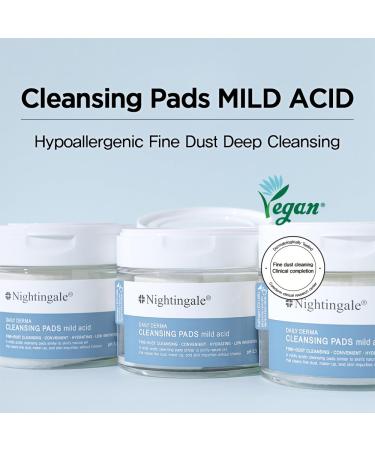 Nightingale Daily Derma Cleansing Pads | Exfoliating & Makeup Remover for Sensitive Skin | Hypoallergenic Vegan Korean Skincare - Buy Online on GoSupps.com
