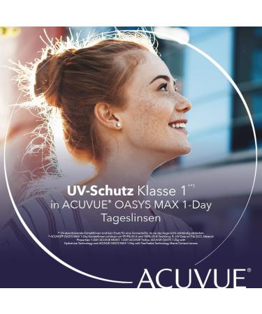 Acuvue Oasys Max 1-Day Lenses - Daily Contacts for Tired Dry Eyes - -1.50 DPT BC 8.5 UV Protection - Buy Online on GoSupps.com