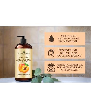 Handcrafted 100% Pure Apricot Kernel Oil - Premium Cold Pressed Carrier Oil for Aromatherapy and Skin Moisturizing - 16 fl. Oz - Buy Online on GoSupps.com