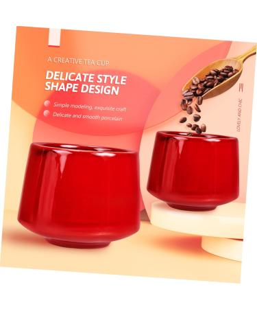 Zerodeko Ceramic Coffee Mug Coffee Cup Retro Home Decor Wedding Decor Chinese Tea Bowl Ceramic Water Cup Yixing Office Ceramics Red 8.5x8.5cm - Buy Online on GoSupps.com