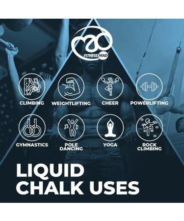 Fitness Mad Liquid Chalk - Extra Strength Sweat-Free Grip for Climbing Weight Lifting & Crossfit - 250ml Made in UK - Buy Online on GoSupps.com