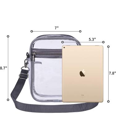 USPECLARE Clear Messenger Bag for Work & Business Travel | Stadium Approved Grey - Buy Online on GoSupps.com