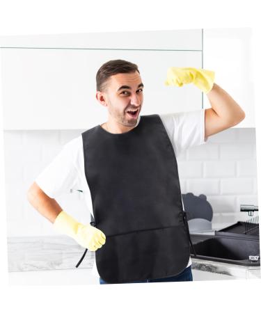 Amosfun Black Barber Apron Unisex Hair Salon Apron with 2 Pockets Stylist Apron Hairstylist Apron Restaurant Working Apron - Buy Online on GoSupps.com