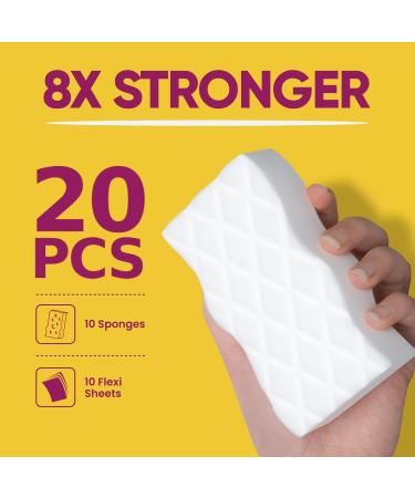 Magic Erasers - 10 Eraser Sponges + 10 Flexi Sheets for Household Cleaning - Chemical-Free Janitorial Supplies - Buy Online on GoSupps.com