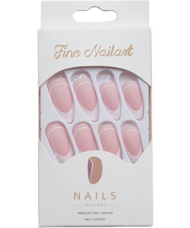 Matte French Tip Press on Nails - Long False Nails Press On Nails with Nail Tips press on nails Acrylic False Nails Cute Artificial Nails - Buy Online on GoSupps.com