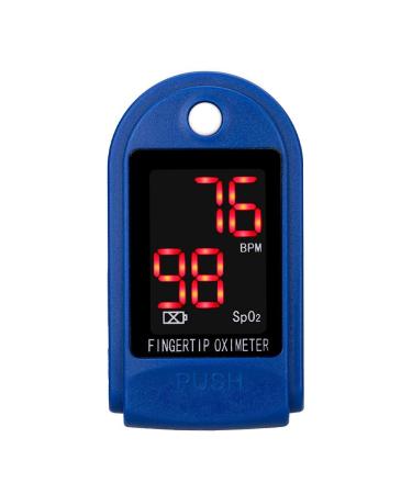 BUYTER Finger Tip Pulse Oximeter Heart Rate Monitor+ Blood Oxygen Saturation Monitor with Led Display SPO2 Portable Pulse Oximeter Blue with Lanyard