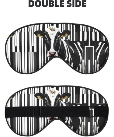 Black White Milk Cow Sleep Mask | Adjustable Soft Blindfold for Relaxation Travel & Meditation - Buy Online on GoSupps.com