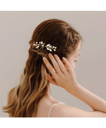 3 Pcs Rhinestone Bride Wedding Hair Pins | Crystal Headpiece for Women and Girls | Gold Bridal Hair Accessories - Buy Online on GoSupps.com